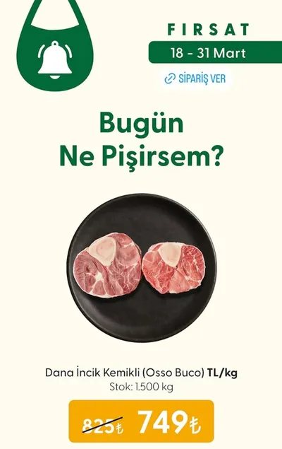 Dana İncik Kemikli (Osso Buco) Tl/Kg