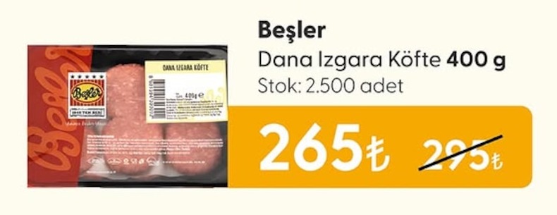 Beşler Dana Izgara Köfte 400 G