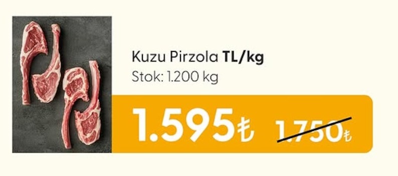 Kuzu Pirzola Tl/Kg