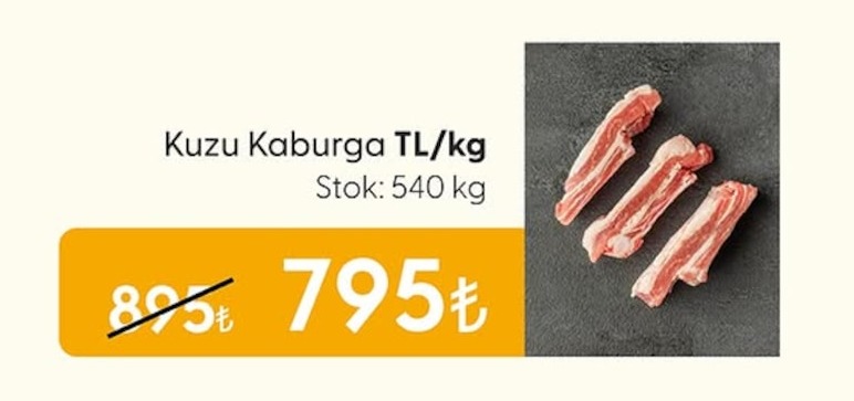 Kuzu Kaburga Tl/Kg