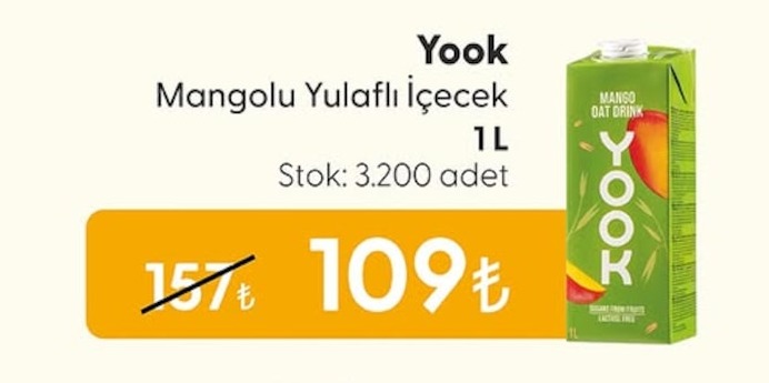 Yook Mangolu Yulaflı İçecek 1 L