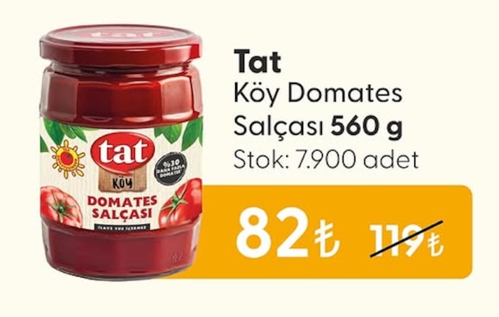 Tat Yöresel Domates Salçası 560 G