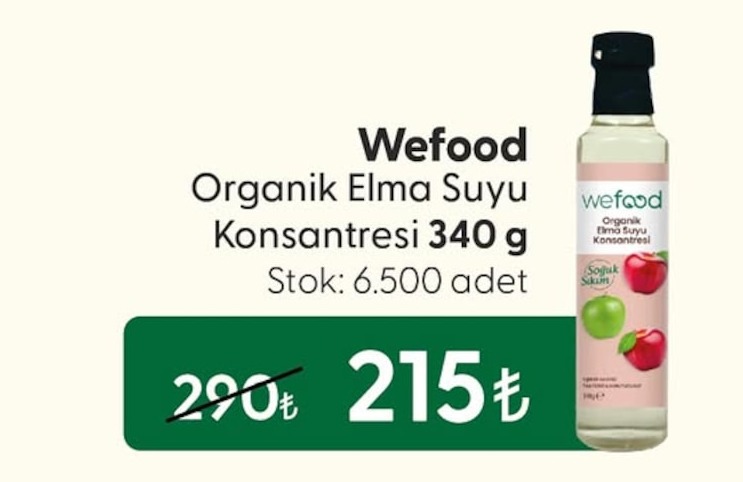 Wefood Organik Elma Suyu Konsantresi 340G