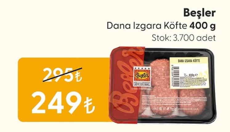 Beşler Dana Izgara Köfte 400G