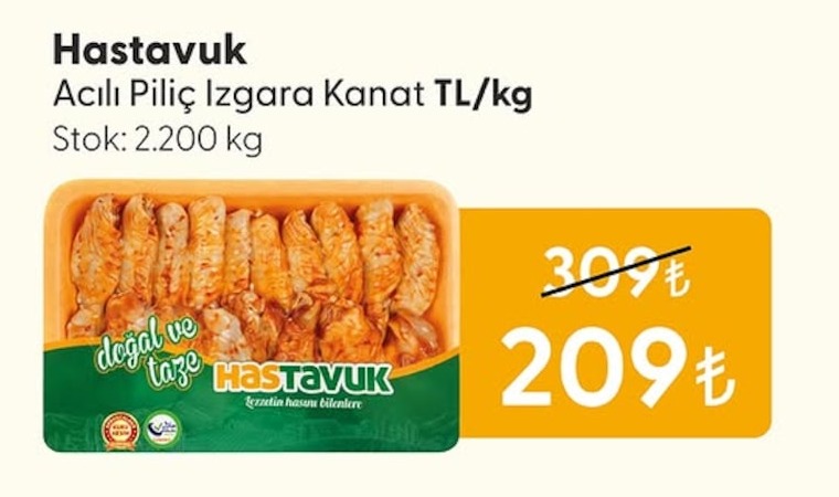 Hastavuk Acılı Piliç Izgara Kanat Tl/Kg