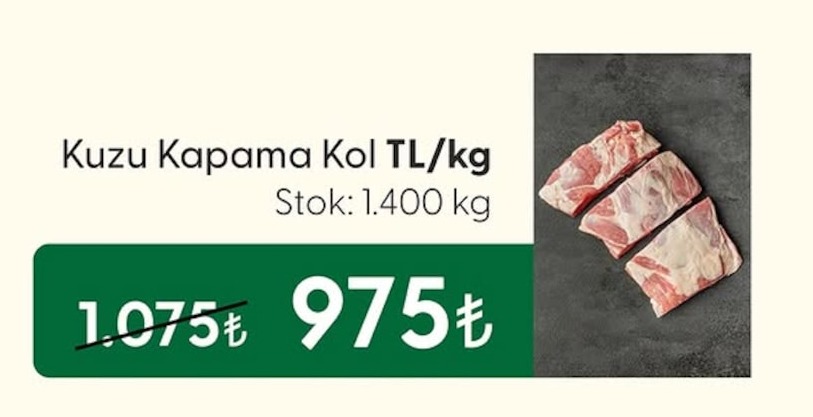 Kuzu Kapama Kol Tl/Kg