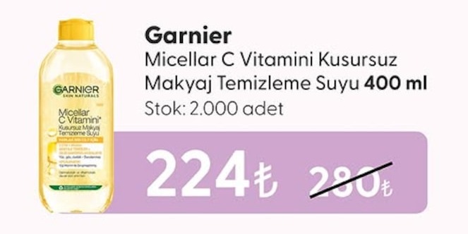 Garnier Micellar C Vitamini Kusursuz Makyaj Temizleme Suyu 400 Ml