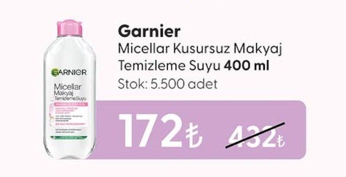 Garnier Micellar Kusursuz Makyaj Temizleme Suyu 400 Ml
