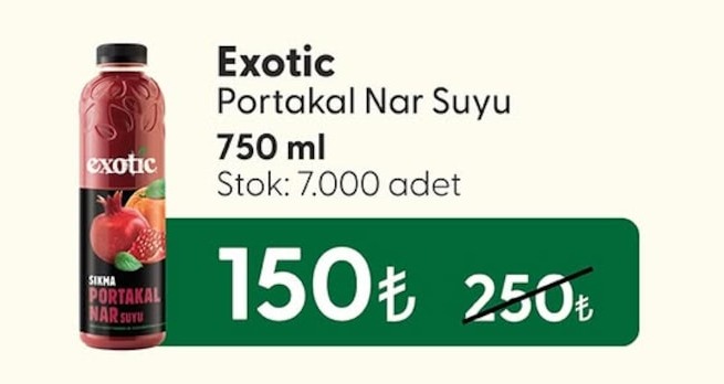 Exotic Portakal Nar Suyu 750 Ml