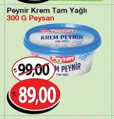 Peynir Krem Tam Yağlı 300 G Peysan