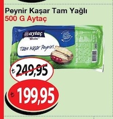 Peynir Kaşar Tam Yağlı 500 G Aytaç