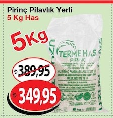 Pirinç Pilavlık Yerli 5 Kg Has