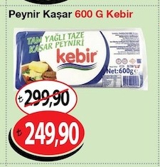 Peynir Kaşar 600 G Kebir