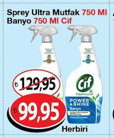 Sprey Ultra Mutfak 750 Ml Banyo 750 Ml Cif