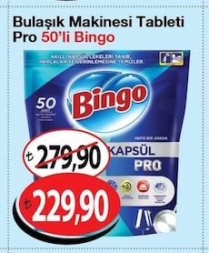 Bulaşık Makinesi Tableti Pro 50'Li Bingo