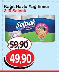 Kağıt Havlu Yağ Emici 3'Lü Selpak