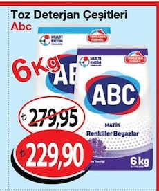 Toz Deterjan Çeşitleri Abc 6 Kg