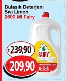 Bulaşık Deterjanı Sıvı Limon 2600 Ml Fairy