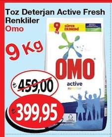 Toz Deterjan Active Fresh Renkliler Omo 9 Kg