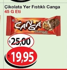 Çikolata Yer Fıstıklı Canga 45 G Eti