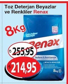 Toz Deterjan Beyazlar Ve Renkliler Renax 8Kg