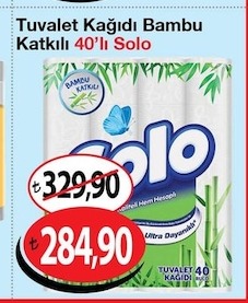 Solo Tuvalet Kağıdı Bambu Katkılı 40'Lı