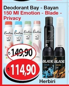 Deodorant Bay - Bayan 150 Ml Emotion - Blade - Privacy