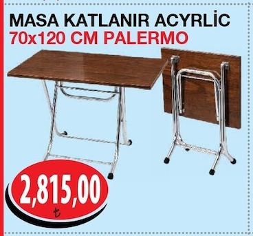 Masa Katlanir Acyrlic 70X120 Cm Masa