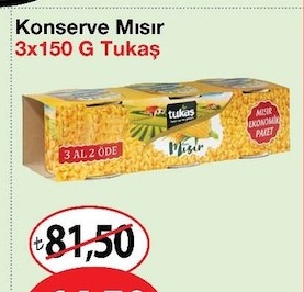 Konserve Mısır 3X150 G Tukaş