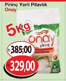 Onay Yerli Pilavlık Pirinç 5Kg