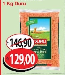 Duru Kırmızı Mercimek 1 Kg
