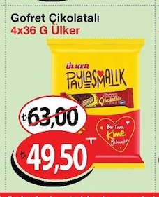 Gofret Çikolatalı 4X36 G Ülker