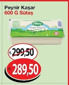 Peynir Kaşar 600 G Sütaş