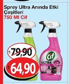 Sprey Ultra Anında Etki Çeşitleri 750 Ml Cif