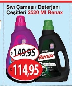 Sıvı Çamaşır Deterjanı Çeşitleri 2520 Ml Renax