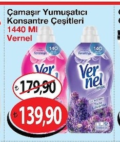 Çamaşır Yumuşatıcı Konsantre Çeşitleri 1440 Ml Vernel