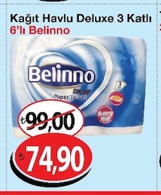 Kağıt Havlu Deluxe 3 Katlı 6'Lı Belinno