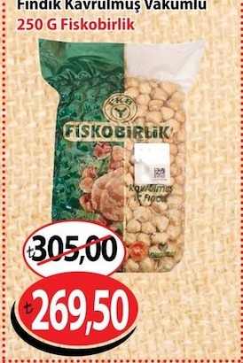 Fiskobirlik Fındık Kavrulmuş Vakumlu 250 G