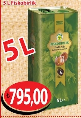 Fiskobirlik Saf Fındık Yağı 5 L