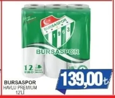 Bursaspor Havlu Premium 12'Li