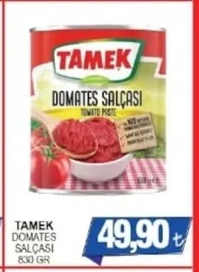 Tamek Domates Salçasi 830 Gr