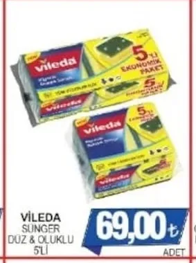 Vi̇Leda Sünger Düz & Oluklu 5'Li̇