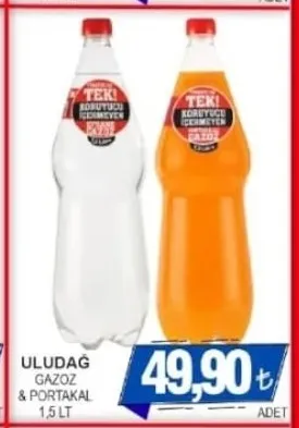 Uludağ Gazoz & Portakal 1,5 Lt