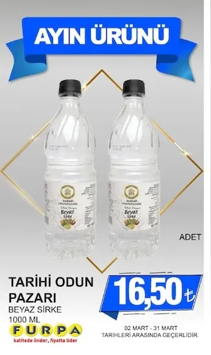 Tarihi Odun Pazari Beyaz Sirke 1000 Ml