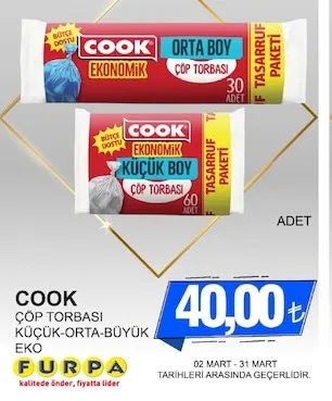 Cook Çöp Torbasi Küçük-Orta-Büyük Eko
