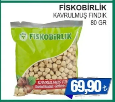 Fiskobirlik Kavrulmuş Fındık 80 Gr