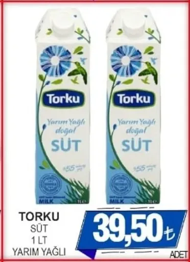 Torku Süt 1 Lt Yarım Yağlı