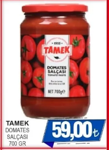 Tamek Domates Salçası 700 Gr