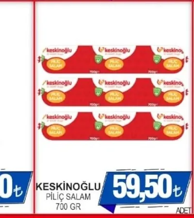 Keskinoğlu Piliç Salam 700 Gr