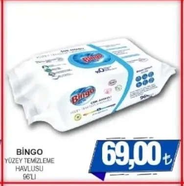 Bingo Yüzey Temizleme Havlusu 96'Lı